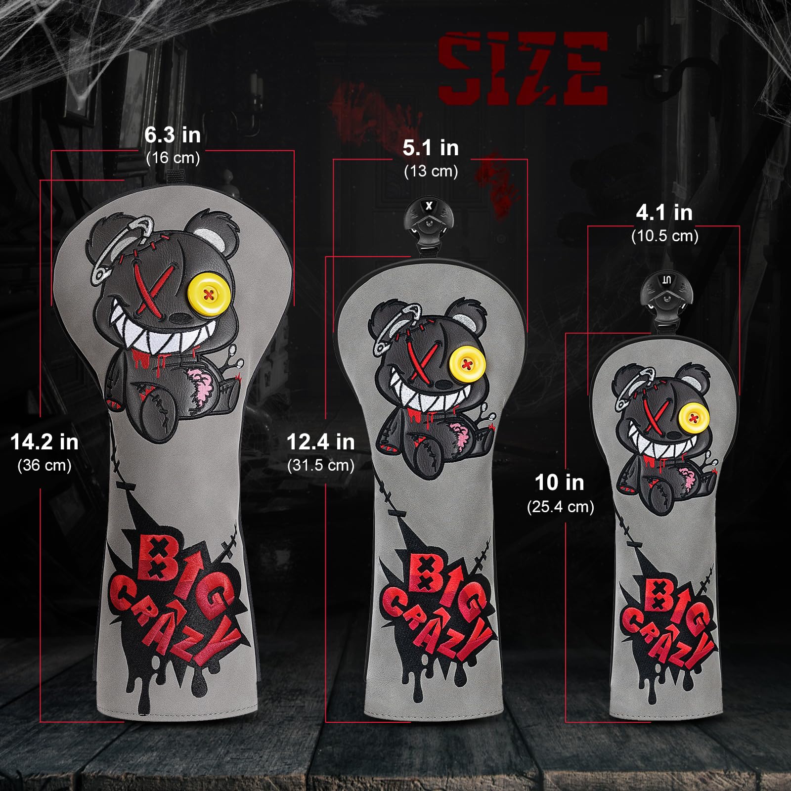 Amazon | Big Crazy ゴルフクラブヘッドカバー、ゴルフヘッドカバー
